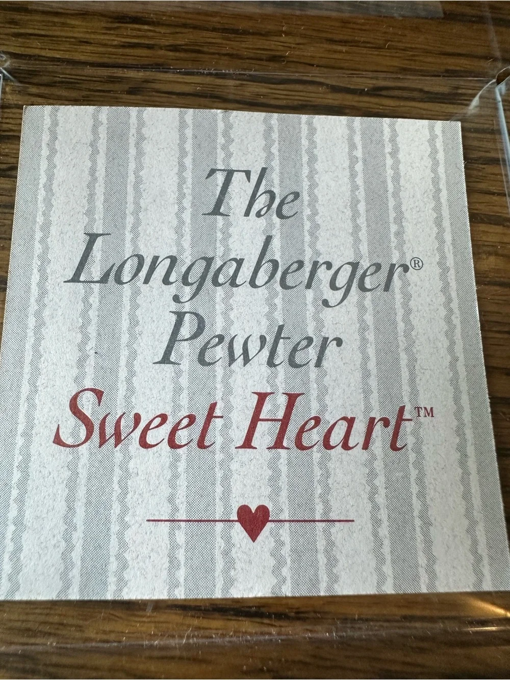 Longaberger Pewter Sweet Heart Basket Ornament - vintage